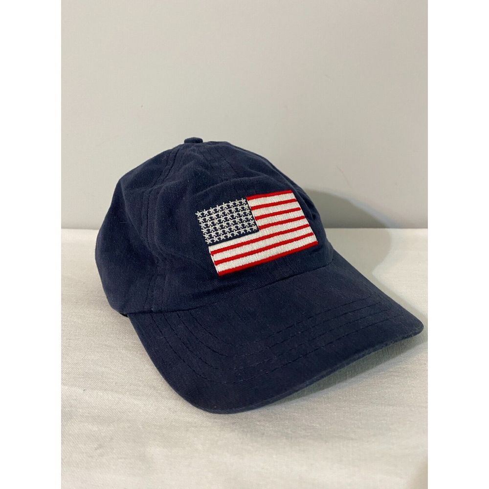 Collared Greens American Made Hat Cap Strap Navy Blue Distressed Fade USA Flag